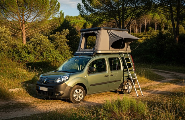 renault Kangoo avec Tente de toit